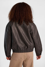 Faux-Leather Zip-Up Bomber Jacket thumbnail 3