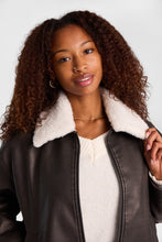 Faux-Leather Zip-Up Bomber Jacket thumbnail 5
