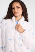 Floral Embroidered Sherpa Zip-Up Sweatshirt thumbnail 2