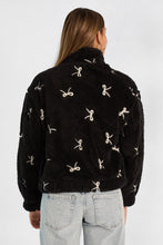 Bow Embroidered Sherpa Fleece Zip-Up Jacket thumbnail 3