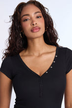 Super Soft Ribbed Short Sleeve Henley Bodysuit thumbnail 3