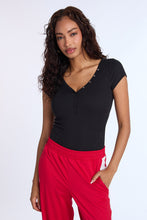 Super Soft Ribbed Short Sleeve Henley Bodysuit thumbnail 2