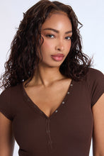 Super Soft Ribbed Short Sleeve Henley Bodysuit thumbnail 13