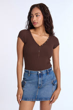Super Soft Ribbed Short Sleeve Henley Bodysuit thumbnail 12