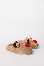 Reindeer Holiday Plush Slippers thumbnail 1