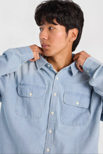 Long Sleeve Button-Up Denim Shirt thumbnail 6