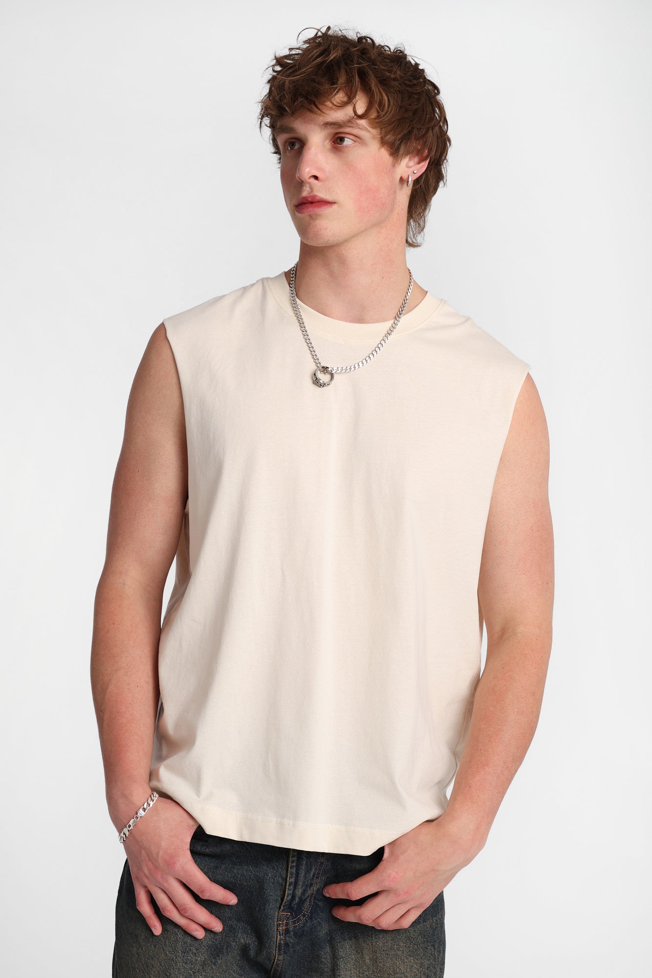 Premium Crew Neck Oversized Tank Top – Bluenotes