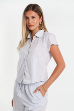 Poplin Cotton Short Sleeve Tie-Back Button-Up Shirt thumbnail 1