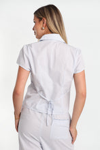 Poplin Cotton Short Sleeve Tie-Back Button-Up Shirt thumbnail 7