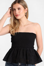 Cotton Eyelet Smocked Strapless Top thumbnail 6