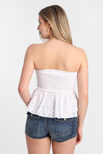 Cotton Eyelet Smocked Strapless Top thumbnail 8