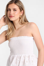 Cotton Eyelet Smocked Strapless Top thumbnail 10