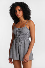Linen-Blend Tie-Front Romper thumbnail 1