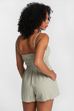 Linen-Blend Tie-Front Romper thumbnail 11