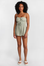 Linen-Blend Tie-Front Romper thumbnail 12