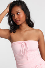 Knit Strapless Tiered Mini Dress thumbnail 14