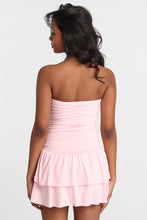 Knit Strapless Tiered Mini Dress thumbnail 15