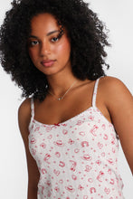 Graphic Pointelle Knit Pajama Tank Top & Shorts 2-Piece Set thumbnail 4