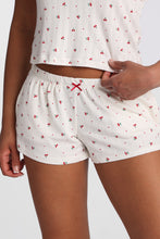 Graphic Pointelle Knit Pajama Tank Top & Shorts 2-Piece Set thumbnail 10