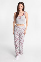 Graphic Pointelle Knit Pajama Tank Top & Pants 2-Piece Set thumbnail 1