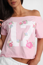 17 Floral Embroidered Off-Shoulder Short Sleeve Tee thumbnail 2