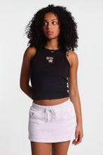 Tennis Bear Embroidered Ribbed Knit High Neck Tank Top thumbnail 3