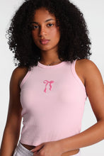 Bow Beaded Ribbed Knit High Neck Tank Top thumbnail 2