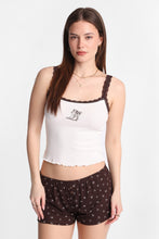 AERO Graphic Pointelle Knit Pajama Tank Top & Shorts 2-Piece Set thumbnail 2