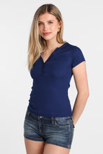 AERO Butterysoft Ribbed Knit Henley Tee thumbnail 1