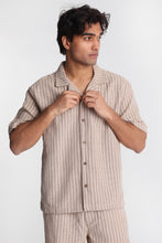 Chemise en tricot texturé à manches courtes à rayures AERO thumbnail 1