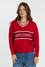 AERO Graphic Flat Knit V-Neck Sweater thumbnail 5