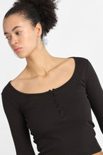 AERO Long Sleeve Henley Baby Tee thumbnail 7