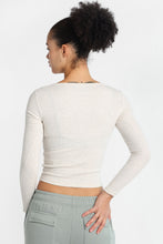 AERO Long Sleeve Henley Baby Tee thumbnail 3