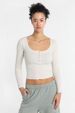 AERO Long Sleeve Henley Baby Tee thumbnail 1
