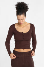 AERO Long Sleeve Henley Baby Tee thumbnail 5