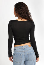 AERO Pointelle Knit Long Sleeve Ruched Square Neck Top thumbnail 5