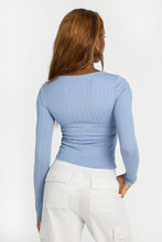 AERO Pointelle Knit Long Sleeve Ruched Square Neck Top thumbnail 19