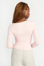 AERO Pointelle Knit Long Sleeve Ruched Square Neck Top thumbnail 28