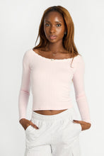 AERO Pointelle Knit Long Sleeve Off-Shoulder Top thumbnail 13