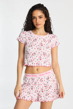 Hello Kitty Flowers Super Soft Pajama Tee And Boxer Shorts 2-Piece Set thumbnail 2