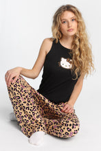Hello Kitty Leopard Ribbed Pajama Tank Top And Pants 2-Piece Set thumbnail 1