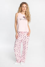 Hello Kitty Ribbed Pajama Tank Top And Pants 2-Piece Set thumbnail 1