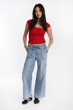 AERO High Rise Drapey Baggy Cargo Jeans thumbnail 8