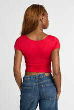 T-shirt écourté à manches courtes et col carré AERO thumbnail 3
