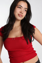 AERO Square Neck Short Sleeve Pointelle Tee thumbnail 6