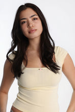 AERO Square Neck Short Sleeve Pointelle Tee thumbnail 2