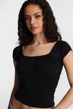 AERO Pointelle Knit Puff Sleeve Top thumbnail 7