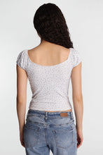 AERO Pointelle Knit Puff Sleeve Top thumbnail 3