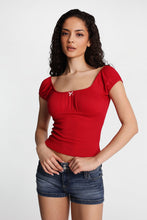 AERO Pointelle Knit Puff Sleeve Top thumbnail 16