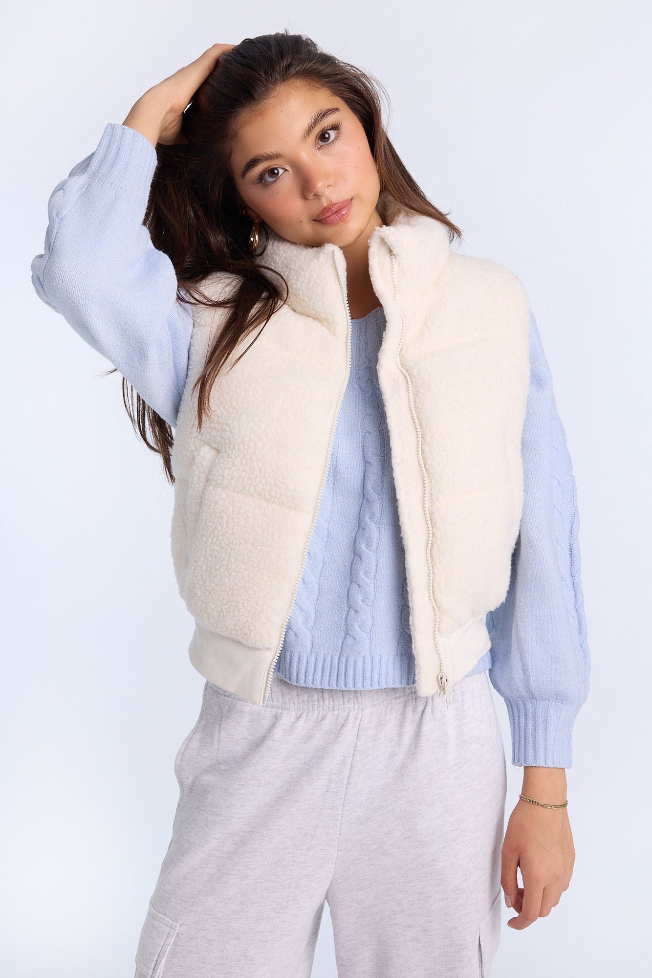 AERO Zip-Up Cropped Puffer Vest